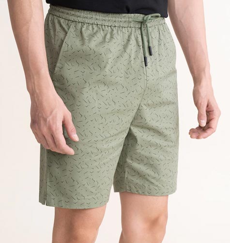 Men Green Printed Ultralight Lounge Shorts